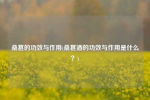 桑葚的功效与作用(桑葚酒的功效与作用是什么？)